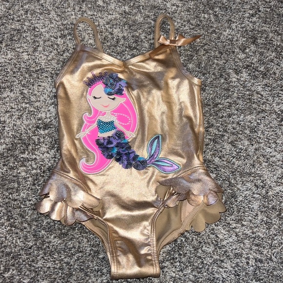 Flapdoodles Gold Mermaid Swim Suit 2T